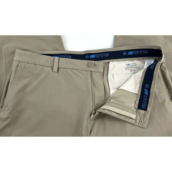 Vineyard Vines Men 38x32 Beige Performance On The Go OTG Pant Golf Original Fit - Picture 6 of 8